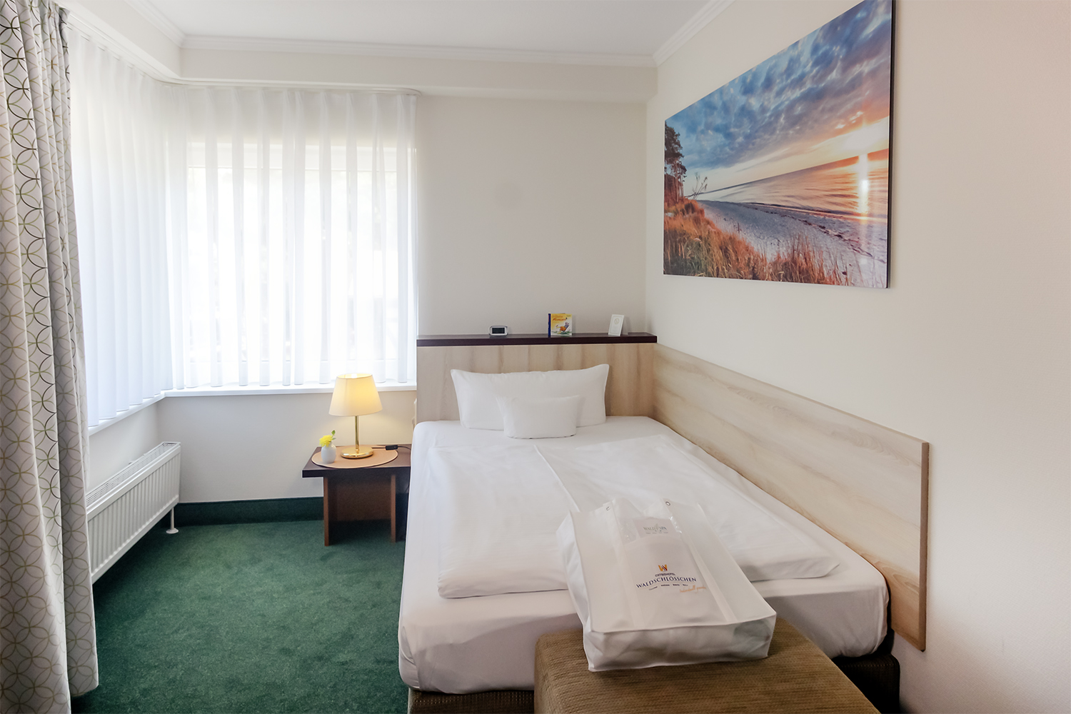 Einzelzimmer Bett Hotel Waldschlösschen